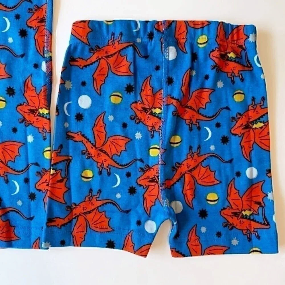 NWT Hanna Andersson Space Dragons Boys Short John Pajama Set 2T 3T